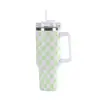 Taza Térmica Tablero de Ajedrez Generación 5D Gran Capacidad Taza Térmica de Acero Inoxidable 40oz Asa para Coche Portavasos de Coche