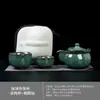 Olla Portátil de Hielo Negro Taza Rápida para Invitados Una Olla Dos Tazas Cerámica Agrietada por Hielo Juego de Té de Viaje Traje Tetera Portátil para Exteriores