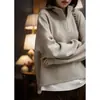 Sudadera con capucha de doble capa y cremallera, estilo dos piezas falsas para mujer, diseño de moda, simple y casual, nuevo estilo Otoño e Invierno 2026