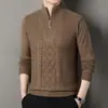 Producto de Venta Caliente Transfronterizo, Ventas Directas de Fábrica, Tejido de Alta Calidad para Ropa Interior y Exterior, Suéter de Punto con Cuello Alto y Media Cremallera