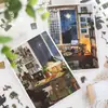 Adesivos de paisagem pintados à mão Crepúsculo para dropshipping, adesivos DIY de paisagem para janela para cura, adesivos de brinquedo para alívio do estresse infantil