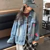 Chaqueta de Mezclilla para Niñas 2026 Nuevo Estilo Coreano Holgada Bordado Versátil Elegante Ropa de Otoño para Niños Medianos y Grandes