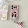 Capa Xadrez Rosa Floral para iPhone 18 PRO MAX Novo 16/15/14 Nicho 13/12