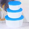Recipientes redondos de plástico grueso para almacenar alimentos aptos para microondas, loncheras, recipientes aptos para congelador y cajas de almacenamiento para el refrigerador