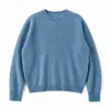 Suéter Feminino de Cashmere com Escovado de Seda Peça Única Sem Costura Gola Redonda Base de Lã Nova Roupa Feminina Malha Top para o Início do Outono