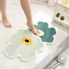 Tapete de Chão Floral Fresco e Simples para Entrada de Casa, Tapete Antiderrapante para Quarto e Banheiro, Fácil de Cuidar, Tapete de Chão de Caxemira Sintética