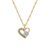 [Acero de Titanio] Collar Estilo Lujo Ligero Corazón Diamante Completo Chapado en Oro Real Cadena Clavícula Popular Ins Femenino Accesorios