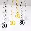 Amazon Transfronterizo Juego de 6 Piezas Decoraciones Colgantes Espirales para Fiesta de Cumpleaños Edad 18-90 Años Decoraciones Colgantes Espirales con Número Flores de Seda