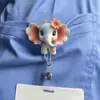 Clip de Pinza para Insignia de Elefante Plano Acrílico Nuevo Transfronterizo, Clip para Identificación, Hebilla Retráctil de Fácil Extracción