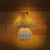 Luminária de mesa plissada nórdica com toque de luxo, luminária de cabeceira para quarto, luz noturna ambiente em formato de guarda-chuva para casa de hóspedes, presente para dormir