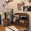 Estantería de Escritorio de Madera Maciza Hecha a Mano Estilo Antiguo Caja de Almacenamiento para Libros de Mano y Diarios Estante de Almacenamiento con Compartimentos