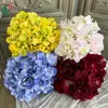 Hortênsia de Tecido de Cinco Cabeças, Hortênsia de Borda Queimada, Flor Artificial para Decoração de Salão de Banquete de Casamento, Parede de Flores Artificiais para Palco de Hotel