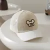 Boné de Baseball Infantil Bordado com Letras, Boné Respirável de Meio Meio-Malha de Verão para Meninos e Meninas, Boné de Bico de Pato para Proteção Solar ao Ar Livre, Transfronteiriço