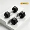 Halteres Revestidos Sexagonais Masculinos para Fitness em Casa, Direto do Fabricante, Halteres de Aço Puro para Levantamento de Peso, Antiderrapantes, Equipamento de Fitness