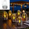 Nueva Lámpara de Taza de Vela Alimentada por Energía Solar con Configuración Inalámbrica para Césped Exterior, Pantalla Transparente de Copa de Vino, Luz de Vela Decorativa