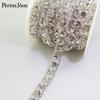 Venta caliente cadena de código de soldadura de diamantes de imitación de vidrio cosida a mano cadena de diamantes decorativa vestido de novia ropa accesorios DIY