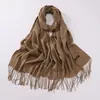 Cachecol de Imitação de Caxemira Transfronteiriço Outono e Inverno Europeu e Americano Cor Sólida Longo Cachecol Xale Roupa de Fora Xale Quente de Cor Sólida Atacado