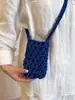 Bolsa Transversal Moda Verão 2026 Feminina Grande Capacidade Versátil Exquisita Bolsa de Palha Bolsa de Celular para o Dia a Dia