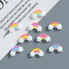 Lindos Accesorios de Resina de Arcoíris de Nube Hechos a Mano DIY Crema Carcasa para Teléfono Móvil Agujero Calzado para la Cabeza Cuerda para el Cabello Material de Parche