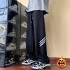 Pantalones casuales forrados de polar para hombre otoño e invierno Nuevos leggings de cuadros de piña-