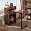 Escritorio Plegable de Madera Maciza, Escritorio para Computadora en Casa, Mesa de Estudio Pequeña para Dormitorio de Apartamento Pequeño, Escritorio de Oficina Simple