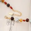Pulsera de Perlas Estilo Vintage Nala Piedra de Tigre Roja Piedra Natural Cadena para Suéter Lujo Ligero Gama Alta Collar Otoño e Invierno para Mujeres