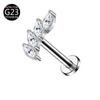 F136 Liga de Titânio Moda Espinha de Peixe Flor Abelha Zircônia Labret Interno Piercing Joias