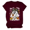 Amazon eBay sitio independiente de moda y único para mujer camiseta de manga corta con cuello redondo de flor fantasma murciélago