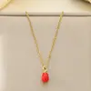 Corrente para Clavícula de Mini Legumes Coloridos com Pingente de Berinjela e Pimentão Gota de Óleo Personalizada Criativa Joia de Colar de Aço Inoxidável