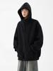 Sudadera Pesada Americana con Media Cremallera para Hombre Invierno 2024 Nuevo Diseño Sentido High Street Holgada Casual Chaqueta con Capucha
