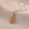 Collar para Mujer, Colgante de Girasol de Circonita a la Moda con Diseño Único, Cadena de Clavícula de Estilo Nuevo y Moderno