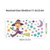 Desenho Animado Fofa Bruxa Cor Estrela Lua Vassoura Voadora Autocolantes de Parede Auto-Adesivos Decoração de Quarto Adesivos ZN3038E