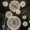 Lámpara de bola creativa simple vestíbulo tienda de ropa lámpara de ingeniería no estándar candelabro de bola de chispas de estrellas LED