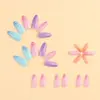 Unhas Usáveis de Bolinhas Degradê Manicure Dopamina Fresca Estilo Verão Longas Amêndoa Rosa Azul Roxo Laranja Degradê Unhas Postiças