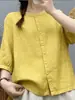 Camisa sin mangas de verano 2026, inspirada en el diseño, estilo vintage floral, con botones para mujer, holgada y moderna, top versátil y adelgazante