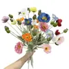 Flores de amapola artificiales de alta gama, flores artificiales para decoración, arreglos florales para sala de estar y mesa de comedor, adornos de arte floral, flores artificiales decorativas