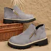 Botas Chelsea Nuevas de Otoño/Invierno para Mujer, Suela Gruesa Mate, Cremallera Lateral, Antideslizantes, Botas Martin, Versátiles, Tacón Grueso, Botas de Mujer, Mayoreo