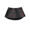 Pantalones Falda Plisados a Cuadros Dulces y Picantes para Niñas, Novedad Primavera/Verano 2026 Cintura Alta Anti-Exposición Mini Falda Ultra Corta para Chicas Atrevidas