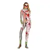 Fantasia de Halloween Esqueleto Zumbi 3D Fantasia Cosplay Cosplay Macacão Simbiótico para Adultos