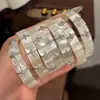 Pulsera de Diamantes de Imitación de Nácar Fresca y Lujosa, Moderna, Ligera y Lujosa, Diseño de Alta Gama, Pulseras Geométricas y Brillantes Apilables