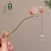 Horquilla Hanfu Estilo Antiguo Qipao para Mujeres Recogido de Alto Nivel Horquilla de Madera Nicho Horquilla de Lujo Ligero Accesorios para el Cabello con Colgantes y Borlas