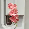 Orquídea Phalaenopsis Artificial con 7 Flores, Decoración Colgante de Pared de Goma Suave, Orquídea Decorativa de Impresión 3D de Alta Gama para Decoraciones de Boda