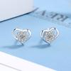 Pendientes de plata de ley S925 con forma de corazón, estilo coreano, con diseño de viento frío y amor para novias, joyería Tremella a juego.