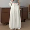 Pantalones negros de pierna ancha Yamamoto para mujer, nuevo estilo verano 2026, ligeros, transpirables, de cintura alta, fluidos, holgados, casuales, versátiles