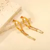 Pendientes de Aro Ovalado con Borla de Cadena para Cruzar la Frontera Joyería Diseño de Nicho Ins Pendientes Asimétricos Pendientes de Acero Inoxidable