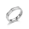 Anel de Aço Titânio com Zircônia Cravejada Micro, Tendência Ins de Luxo Leve para Mulheres, Popular Não Desbota, Nicho, Anel de Diamante para Casal, Joia de Mão