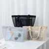 Bolsa de Compras de Malla de Nylon de Gran Capacidad Bolsa de Playa Bolsa de Almacenamiento para Viajes Bolso de Hombro Portátil para Exteriores Bolso de Mano Cruzado