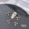 Celebridade da Internet Laço Tridimensional Liga de Zinco Joias para Unhas Laço Estilo Chanel Explosivo Metal Wear Armadura Decoração Acessórios