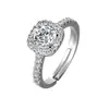 Anillo de Cubo de Azúcar Anillo de Diamante Moissanita Simulada Corte Princesa Propuesta de Compromiso Anillo de Pareja para Mujer Cross-Border Listo para Enviar Dropshipping