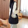 Nuevo Bolso Cruzado Acolchado con Estampado a Cuadros Bubble Cloud, Simple Elegante, Bolso de Lona Plisada para Viajero, Bolso de Hombro Fresco de Gran Capacidad